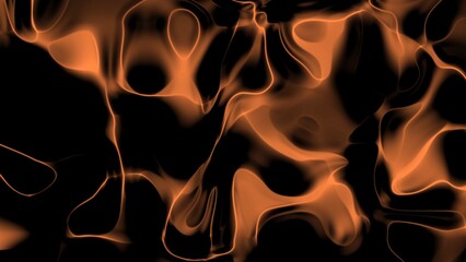 abstract neon black orange background, liquid pattern, glowing dynamic waves,  backdrop illustration