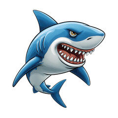 Naklejka premium 3d cartoon shark illustration isolated on transparent background