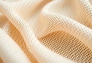 close up view of a white fabric