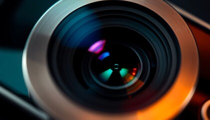 close up of a camera lens