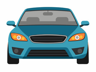 blue car isolated on white