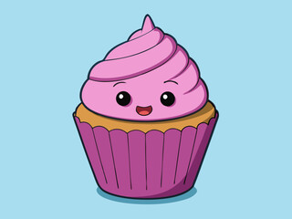 vector illustration of a cupcake