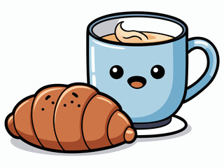 cup of coffee and croissant