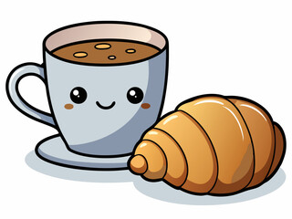 cup of coffee and croissant