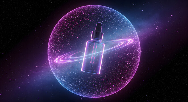 Facial elixir inside a pulsating cosmic energy sphere