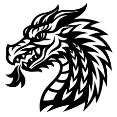 Obraz premium black dragon head