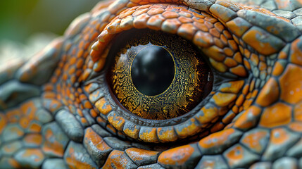 Fototapeta premium Intense Gaze: Reptilian Predator on the Prowl
