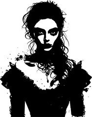 woman, face, hair, beauty, vector, illustration, fashion, silhouette, lady, lips, model, art, design, eyes, drawing, head, sketch, people, glamour, black, style, hairstyle, long, sensuality, person
