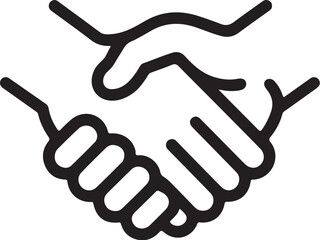 Fototapeta premium handshake line art vector icon on white background