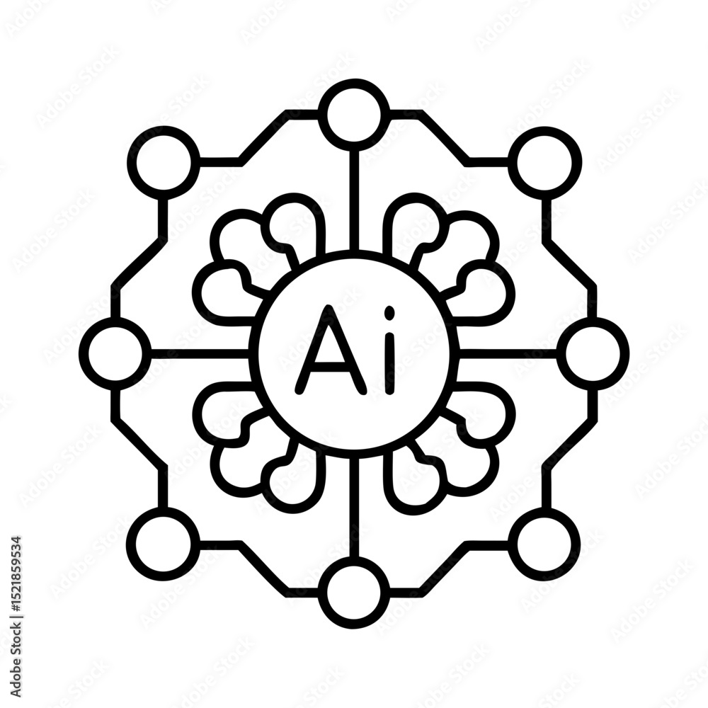 Poster ai artificial intelligence technology circuit board neural network machine learning innovation conce