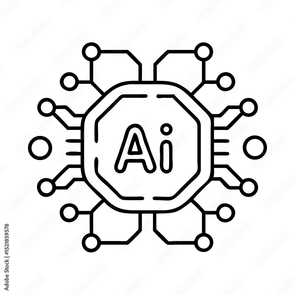 Poster ai technology artificial intelligence machine learning neural network digital brain innovation syste
