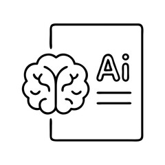 Ai artificial intelligence machine learning brain power innovation technology solutions icon vector