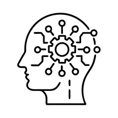 Artificial intelligence head with gear brain concept for machine learning and neural network design