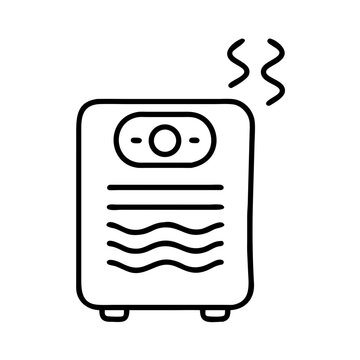 black air purifier emitting steam clip art preview
