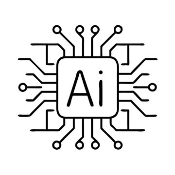 black ai chip circuit board clip art preview