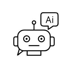 Ai chatbot robot assistant vector icon illustration for artificial intelligence technology design