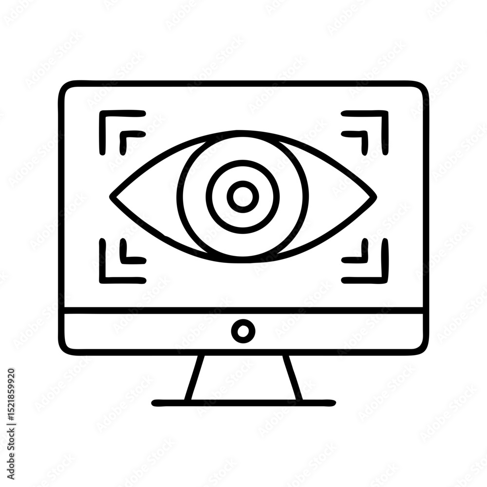 Poster eye tracking technology on computer screen for biometrics security and access control system design