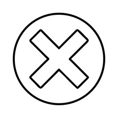 Cross mark icon vector illustration symbol of rejection wrong error cancel close delete remove sign graphic design