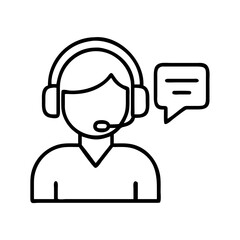 Customer service representative icon, call center agent, online support specialist, help desk operator