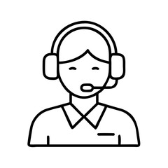 Customer service representative icon vector illustration agent operator support call center helpdesk 95
