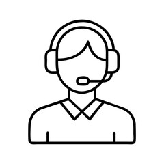 Customer service representative icon vector illustration for call center and support team use