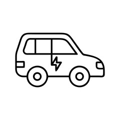 Electric vehicle outline drawing for ev car charging station and sustainable transport solutions concept