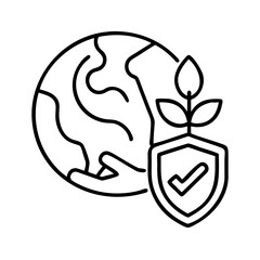 Sustainable world protection and environmental conservation with eco friendly solutions vector icon