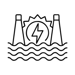 Explore nuclear power plant vector illustration generating electricity from water energy source power grid