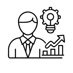 Business growth strategy planning with creative idea and financial chart presentation concept