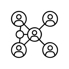 Illustrative representation of a network diagram showcasing interconnected people and connections online