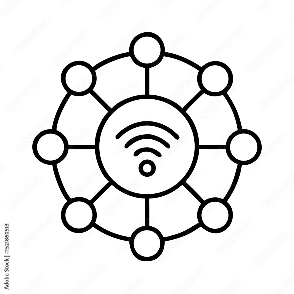 Poster wifi network connection icon vector illustration for wireless internet access and technology concept