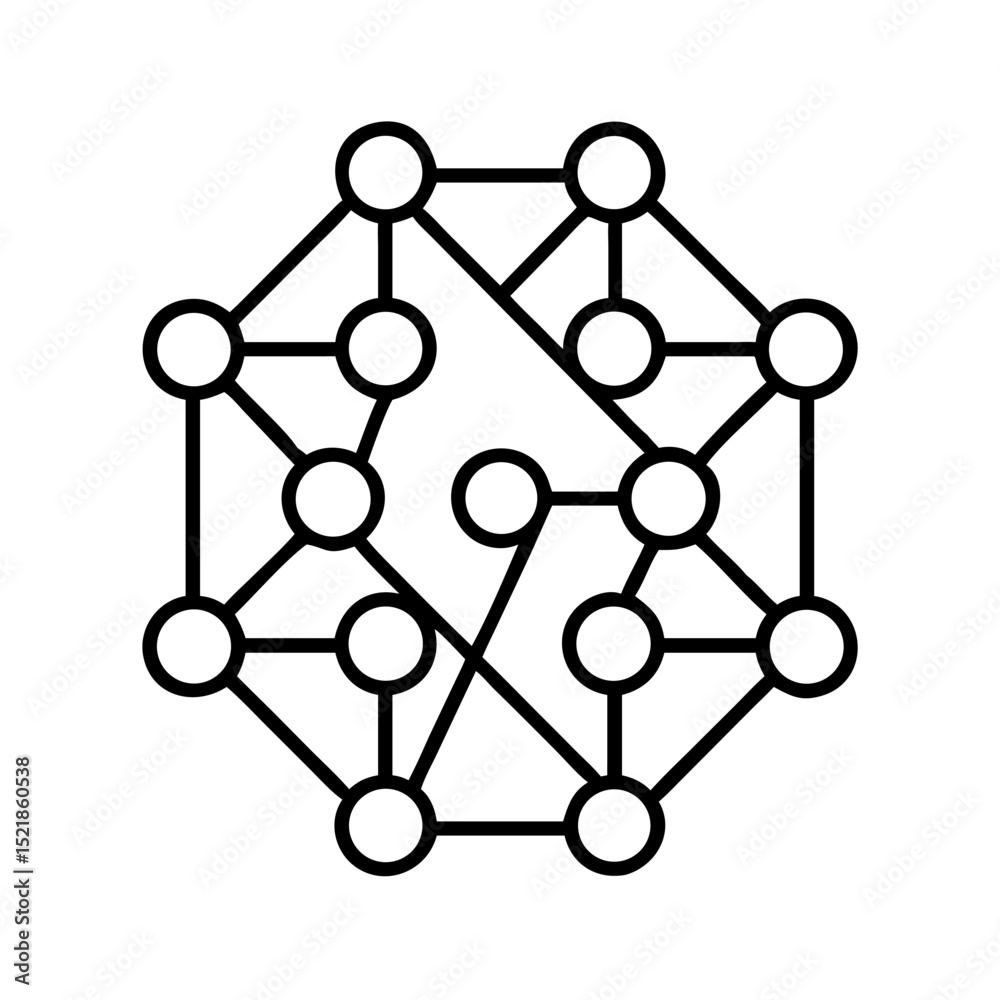Poster download complex network graph illustration: interconnected nodes and lines vector design element ar