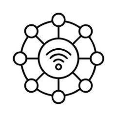 Wifi network connection icon vector illustration for wireless internet access and technology concept