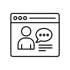 Online profile with communication bubble for social media and networking vector illustration