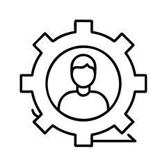 Personnel management gear icon vector illustration concept for human resources and business process