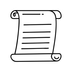 Vector drawing of antique scroll parchment paper document for writing history and message design