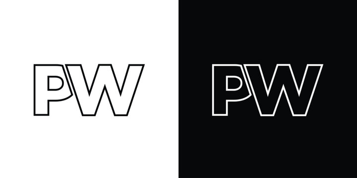 Letter P and W, PW logo design template. Minimal monogram initial based logotype.