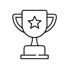 Trophy icon vector, achievement symbol, award graphic, winner illustration, champion prize design element
