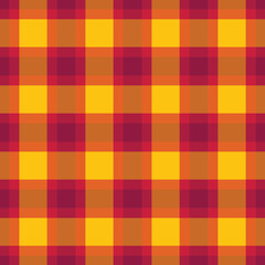 Vibrant yellow and crimson plaid pattern. Perfect for autumnal designs, fall fashion, textiles, website backgrounds, or wrapping paper.