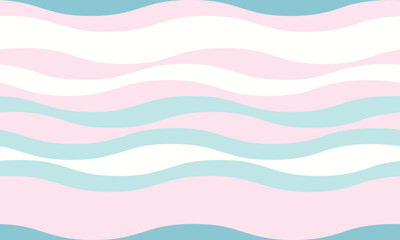 Serene pastel wave pattern, ideal for backgrounds, textiles, and website design.  Soft pink, mint green, and white hues create a calming, whimsical vibe.