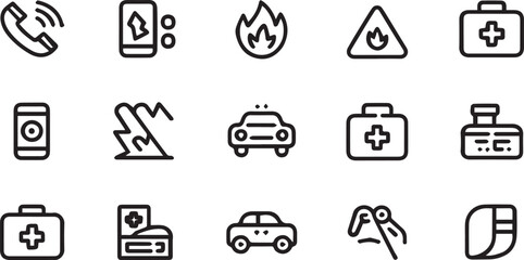 Black and white business web icon set for design illustration