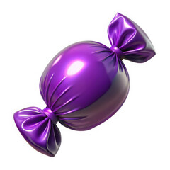 Purple candy wrapper 3d render isolated on transparent background
