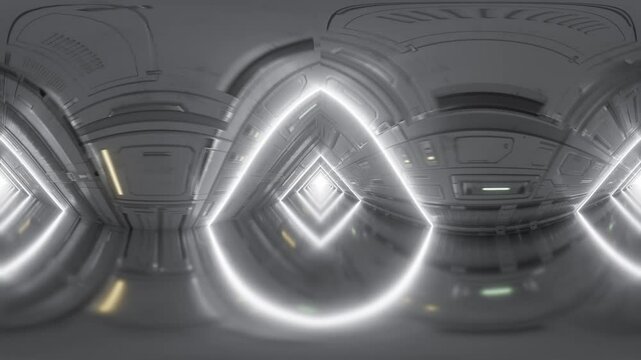 Futuristic Abstract Interior with Glowing Lines 360 vr video 60fps 4k