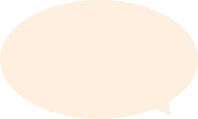 薄いオレンジ色のシンプルな卵型のふきだし。テキストスペースが広くて使いやすい。