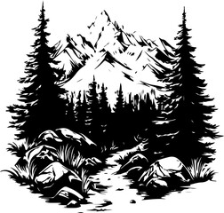 Obraz premium tree, christmas, winter, snow, forest, fir, vector, holiday, pine, landscape, nature, illustration, xmas, celebration, trees, seamless, season, decoration, cold, pattern, card, christmas tree, silhoue