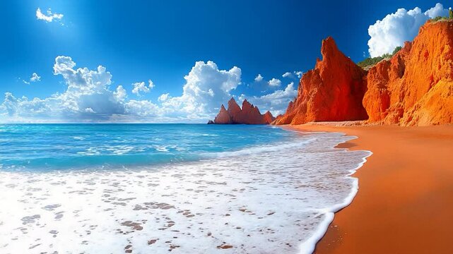 Stunning Orange Beach Paradise: Vibrant Coastal Landscape