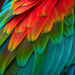 Obraz premium close up of vibrant rainbow parrot feathers