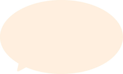 薄いオレンジ色のシンプルな卵型のふきだし。テキストスペースが広くて使いやすい。