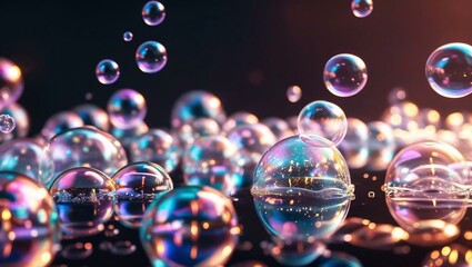 Naklejka premium 背景素材 シャボン玉 Background Bubble （Generative AI）