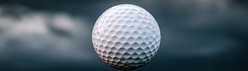 Golf Ball Close-up on Cloudy Sky,Sports ,Outdoor